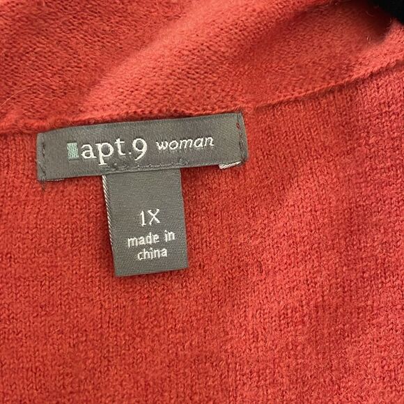 Apt. 9 100% wool sweater cardigan jacket size 1X - Picture 7 of 10